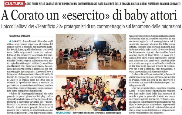 A Corato un &quot;esercito&quot; di baby attori